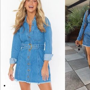 Show Me Your Mumu Durango Denim Belted Dress
